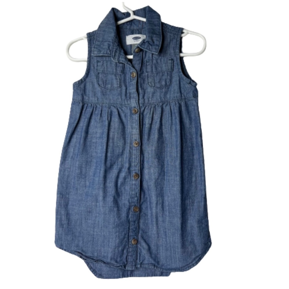 OLD NAVY medium Wash Chambray Button Front Dress Size 4T
